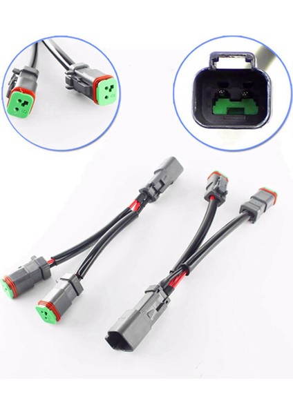 6x Y Tipi Deutsch Dt Dtp 2 Pin Soket Adaptörü LED Pod Çalışma Işığı Güçlendirme Konnektörleri Kablo Demeti (Yurt Dışından)