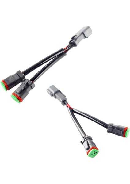 6x Y Tipi Deutsch Dt Dtp 2 Pin Soket Adaptörü LED Pod Çalışma Işığı Güçlendirme Konnektörleri Kablo Demeti (Yurt Dışından)