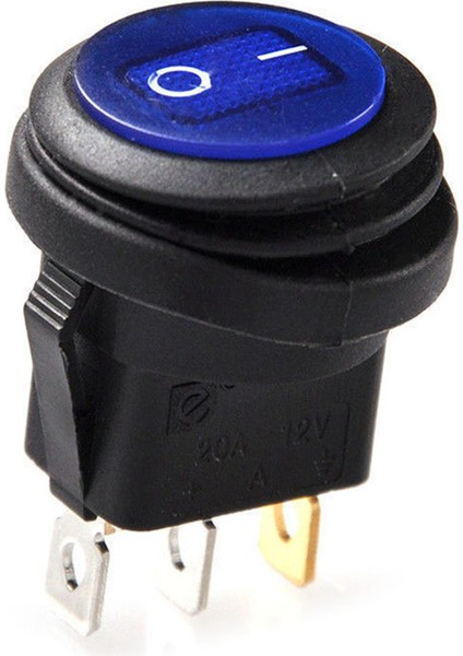 25 Adet 12V 20A Su Geçirmez Yuvarlak Açma/kapama Rocker Anahtarı Araba Oto Tekne Spst (Yurt Dışından)