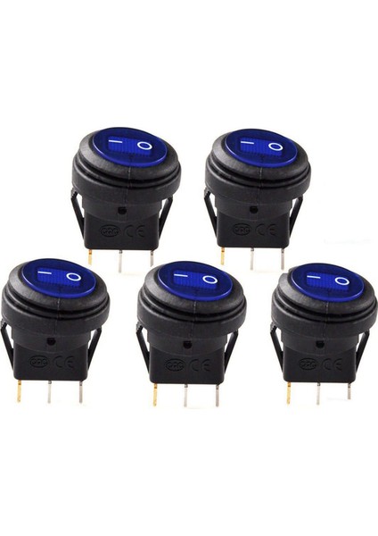 25 Adet 12V 20A Su Geçirmez Yuvarlak Açma/kapama Rocker Anahtarı Araba Oto Tekne Spst (Yurt Dışından)