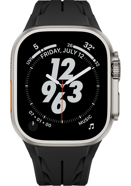 Apple Watch Ultra 2 49MM Metal Tokalı Hafif ve Esnek Tpu Kordon