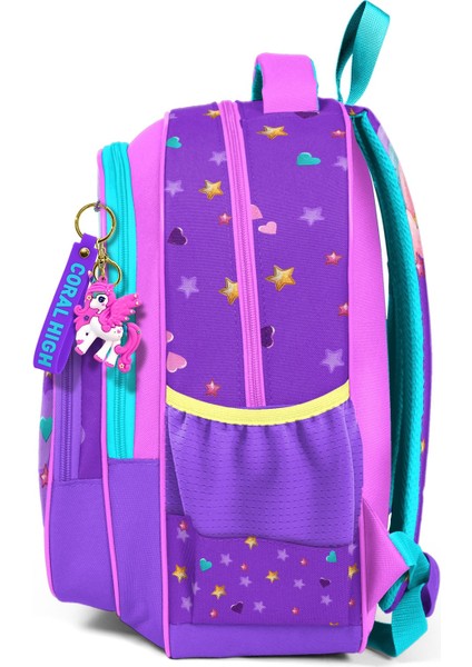 Kids Mor Pembe Unicorn Dondurma Desenli Üç Bölmeli Okul Sırt Çantası 14421 fiyatları