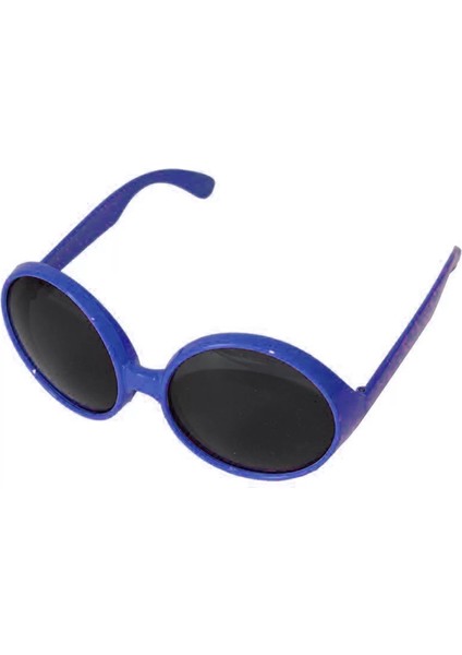 Yuvarlak Yeşilçam 80 Li 90 Lı Yıllar Parti Gözlüğü Retro Mavi Renk (4172)