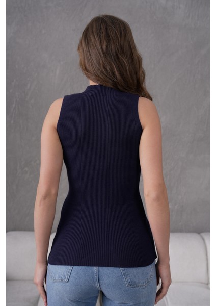 Kadın Fitilli Kolsuz Triko Badi Likralı Body 253101