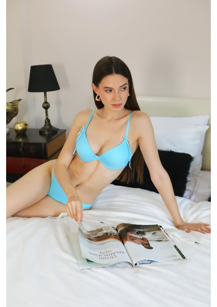 Kadın Destekli Sütyen Takım 3980 Mavi