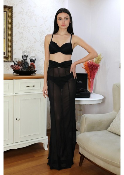 Kadın Destekli Dantel Detaylı Straplez Sütyen Takım 5050 Siyah fiyatları