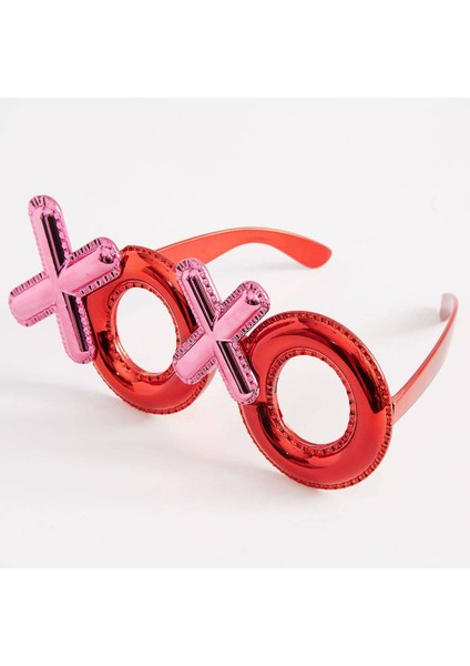 Kırmızı Renk x o x o Yazılı Parti Gözlüğü 17 x 7 cm (4172)
