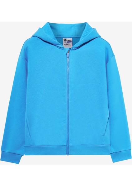 B Essentials Fullzip Hoodie Sweatshirt Büyük Erkek Çocuk Mavi Sweatshirt SK232081-315