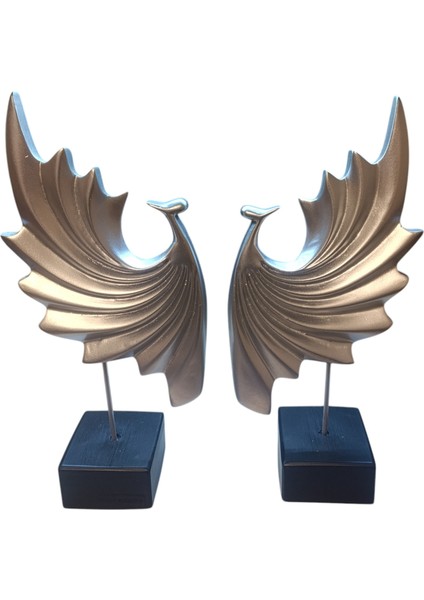 (18 cm -35 cm )-EBATLARINDA Kırılmaz 2 Li Tavus Kuşu Biblosu