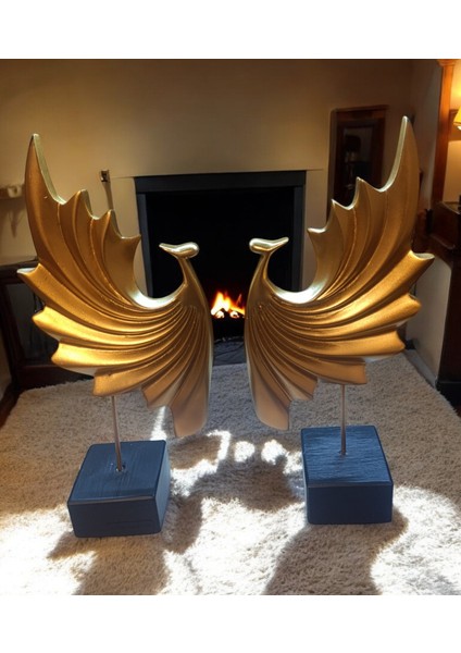 (18 cm -35 cm )-EBATLARINDA Kırılmaz 2 Li Tavus Kuşu Biblosu