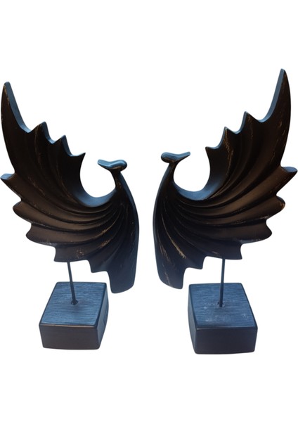 (18 cm -35 cm )-EBATLARINDA Kırılmaz 2 Li Tavus Kuşu Biblosu