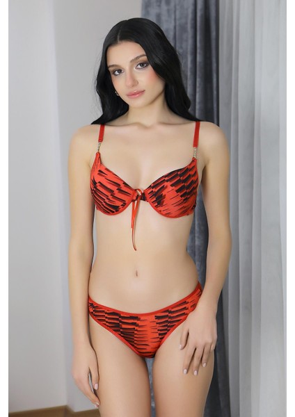 Kadın Destekli Aksesuarlı Sütyen Takım 3599 Kırmızı modelleri