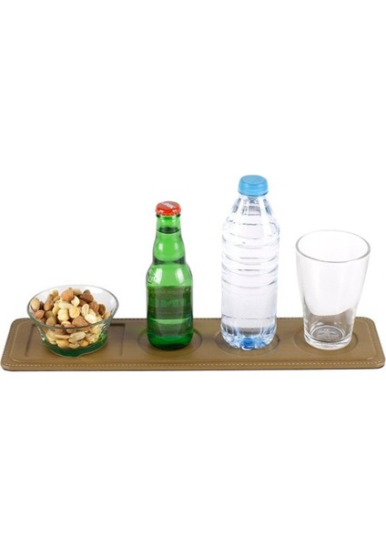 Bardak Altlığı Şişelik ve Çerezlik Masaüstü Coaster Bottle And Snack Holder Rainbow Vegan 9,5X42 cm