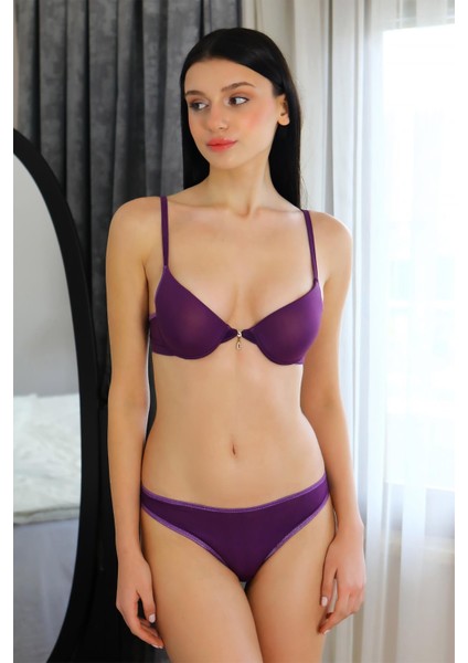 Kadın Destekli Aksesuarlı Sütyen Takım 3701 Mor fiyatları