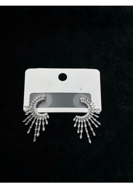 Xupıng Jewelry Zirkon Taşlı Gümüş İşın Küpe