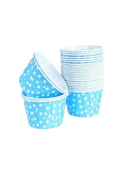 Hediye Sepeti 50'li Açık Mavi Puantiyeli Muffin Kek Kalıbı, Kek Kapsülü Cupcake Kalıbı, Airfryer Uyumlu fiyatları