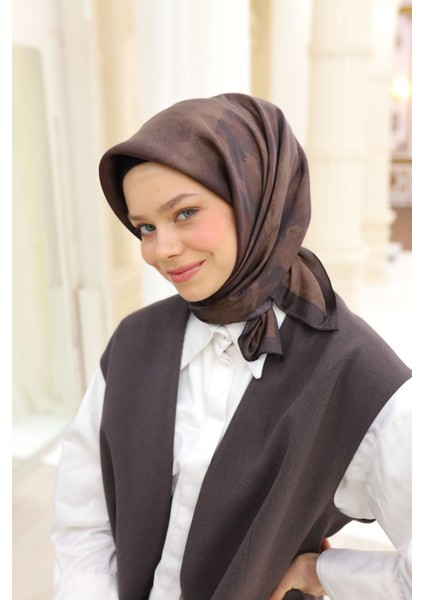 Acı Kahve Silk Home Shiny Eşarp