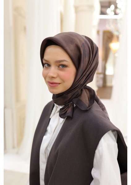 Acı Kahve Silk Home Shiny Eşarp