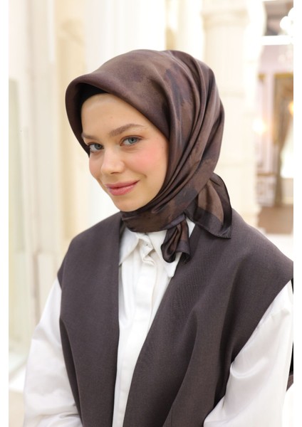 Acı Kahve Silk Home Shiny Eşarp