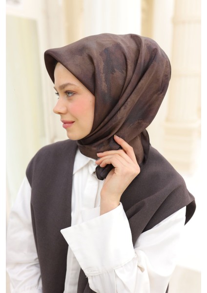 Acı Kahve Silk Home Shiny Eşarp