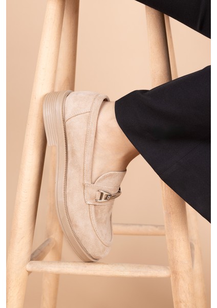 Akpan Kadın Vizon Süet Loafer PC-54169