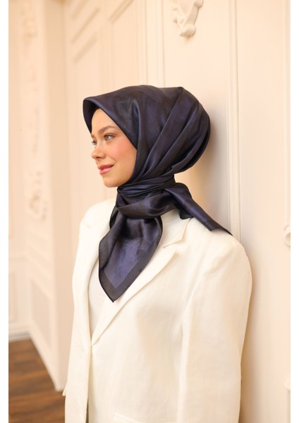 Lacivert Silk Home Shiny Eşarp