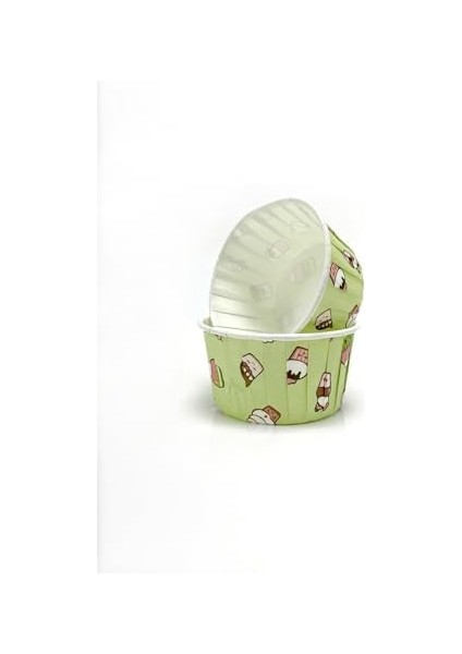Hediye Sepeti 50'li Büyük Boy Xl Mint Yeşili Dondurma Desenli Muffin Kek Kalıbı Cupcake Kapsülü Jumbo Kek Kapsülü, Airfryer Uyumlu