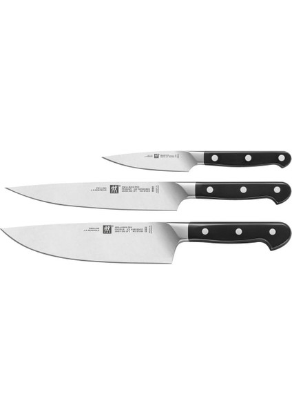 3 Parça Bıçak Seti, Paslanmaz Çelik, Siyah-Gri