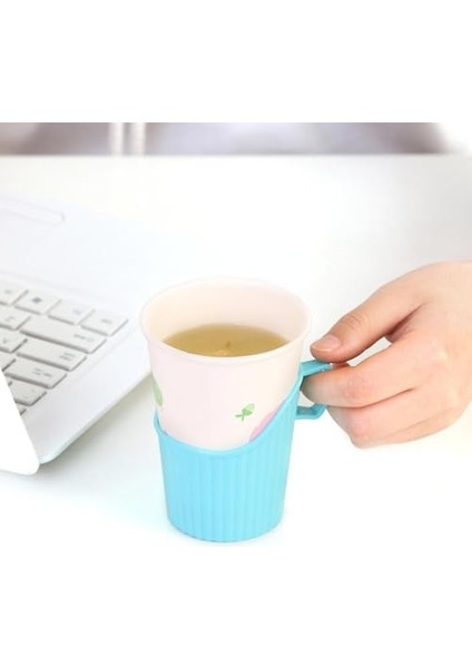 Menashop 10 Adet Taşınabilir Sıcak Cam ve Kağıt Bardak Tutucu Sıcak Soğuk Yalıtımlı