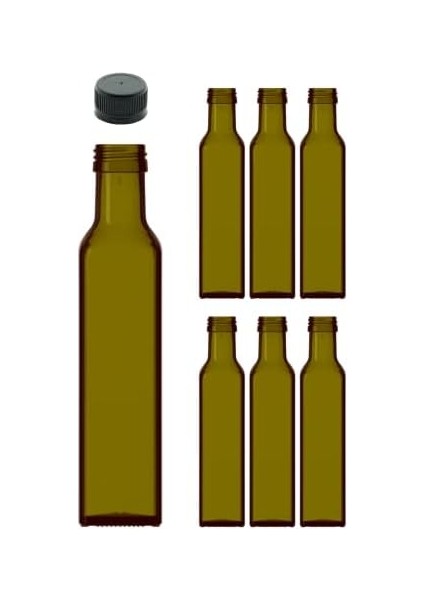 Maraska Yeşil 100 ml Sızdırmaz Kapaklı Boş Cam Şişe 6 Adet, Yeşil