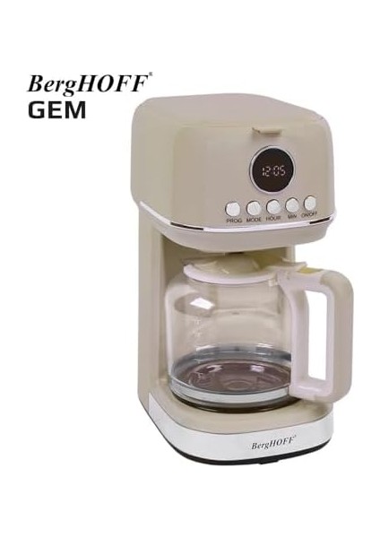 Worldwıde Gem Retro 15 Bardak Vanilya Krem Rengi Filtre Kahve Makinesi
