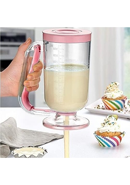 8683200800940 Pratik Hamur Dağıtıcı Pancake Krep Muffin Kolay Akıtma Kabı, Çok Renkli, Medium