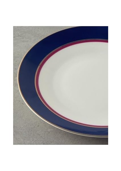 Mena Rise Home Carny Bone Porselen Servis Tabağı 25 cm Lacivert