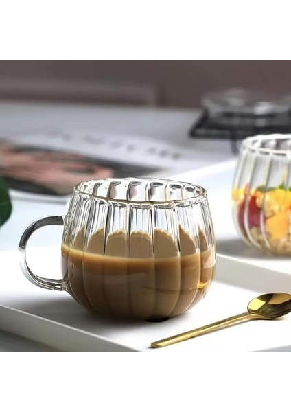 Life 2 Adet Ateşe Dayanıklı 400 ml Çizgili Cam Kupa Bardak MIT1100 fiyatları