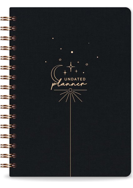 A5 Spiralli Keten Süresiz Planlayıcı Ajanda Siyah