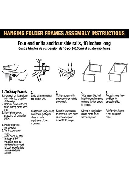 Askılı Dosya Çerçevesi, Mektup Boyutu, Ayarlanabilir 30,5 cm Ila 45,5 Cm, 2 Adet (1'li Paket) Gümüş fiyatları