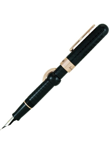 Mark Twain Crescent Filler Black Chase W/ Rose Gold Dolma Kalem M Uç