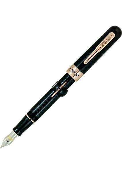 Mark Twain Crescent Filler Black Chase W/ Rose Gold Dolma Kalem M Uç