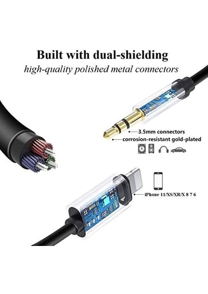 iPhone Için Aux Kablo, Mfi Sertifikalı Lightning 3,5 mm Aux Kablosu, iPhone 14 13 12 11 Pro Max Xs Xr x 8 7 6 iPad Ipod Araba, Ev Stereo Hoparlör Kulaklık, 3,3 Ft Siyah fiyatları