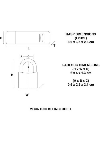 Lock 140703EURD Paket, Bir Kapı Kilidinden ve Anahtarlı Asma Kilitten Oluşur
