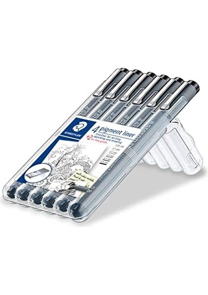 308 SB6P Pigment Liner Siyah 6'lı Set 0.05 0.1 0.2 0.3 0.5 0.8 mm