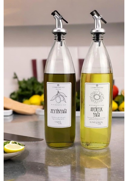 Vetro 2'li Zeytinyağı ve Sıvıyağ Şişesi Yağdanlık 1000 ml SH-003