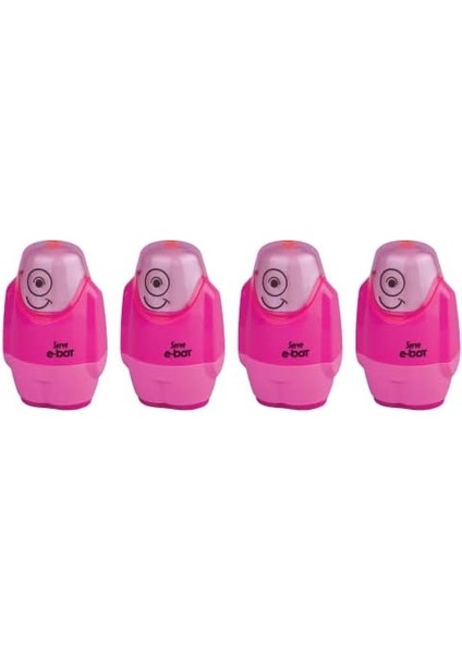 E-Bot Silgili Kalemtıraş Fosforlu Pembe 4lu Set