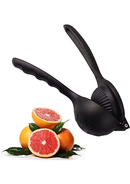 Menashop Döküm Limon Sıkacağı Limon Presi Büyük Boy 24CM, Siyah Metal Limon Sıkacağı, Döküm Naranciye Sıkacağı