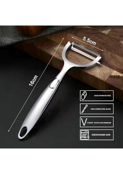 Paslanmaz Çelik Soyacak Patates Gözü Soyucu, V Şekilli, 16 Cm, Bulaşık Makinesi Uyumlu
