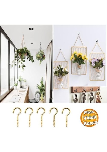 Menashop Kanca Açık Uçlu Vidalı Galvaniz Kaplı 19 x 70 cm 10 Adet