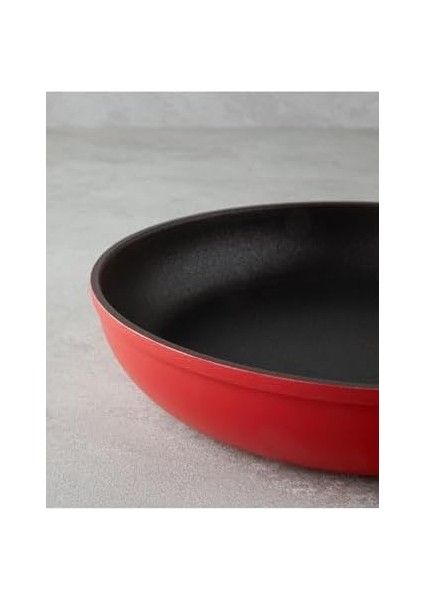 Menashop Home Prime Red Love Alüminyum Döküm Tava 26 cm Kırmızı