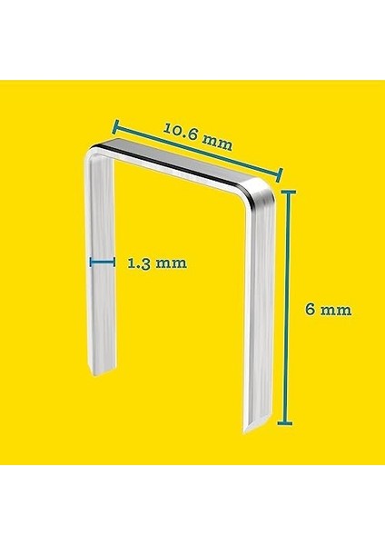 Zımba Teli Tip 140, 6 mm Zımba, 5000 Adet Büyük Paket, Ahşap ve Folyolar Için Yassı Tel Kıskaçlar