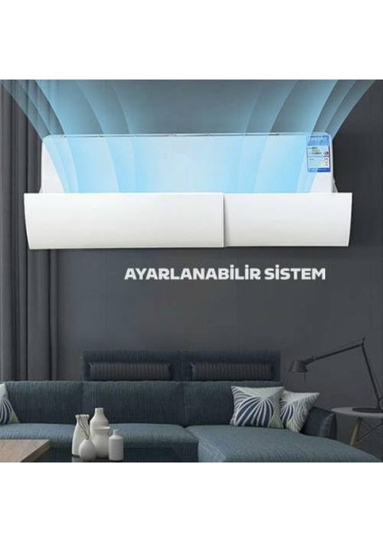 Menashop Mobile Yapışkanlı Ayarlanabilir Klima Hava Yönlendirici Aparat Klima Aparatı Siperlik Yön Aparatı