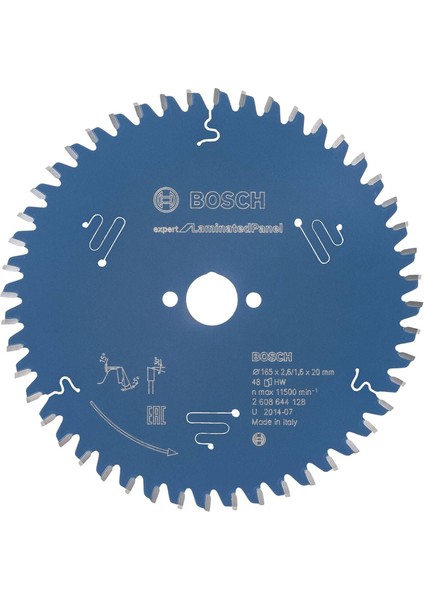 Dairesel Testere Bıçağı Expert Laminated Için Panel, 165 x 20 x 2,6 Mm, Diş Sayısı 48, 1 Adet, 2608644128